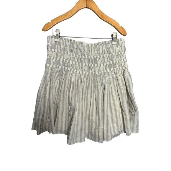Madewell Dresses & Skirts - Madewell Smocked Mini Skirt Striped Cream Cottage Boho Cotton Women's M NEW $75